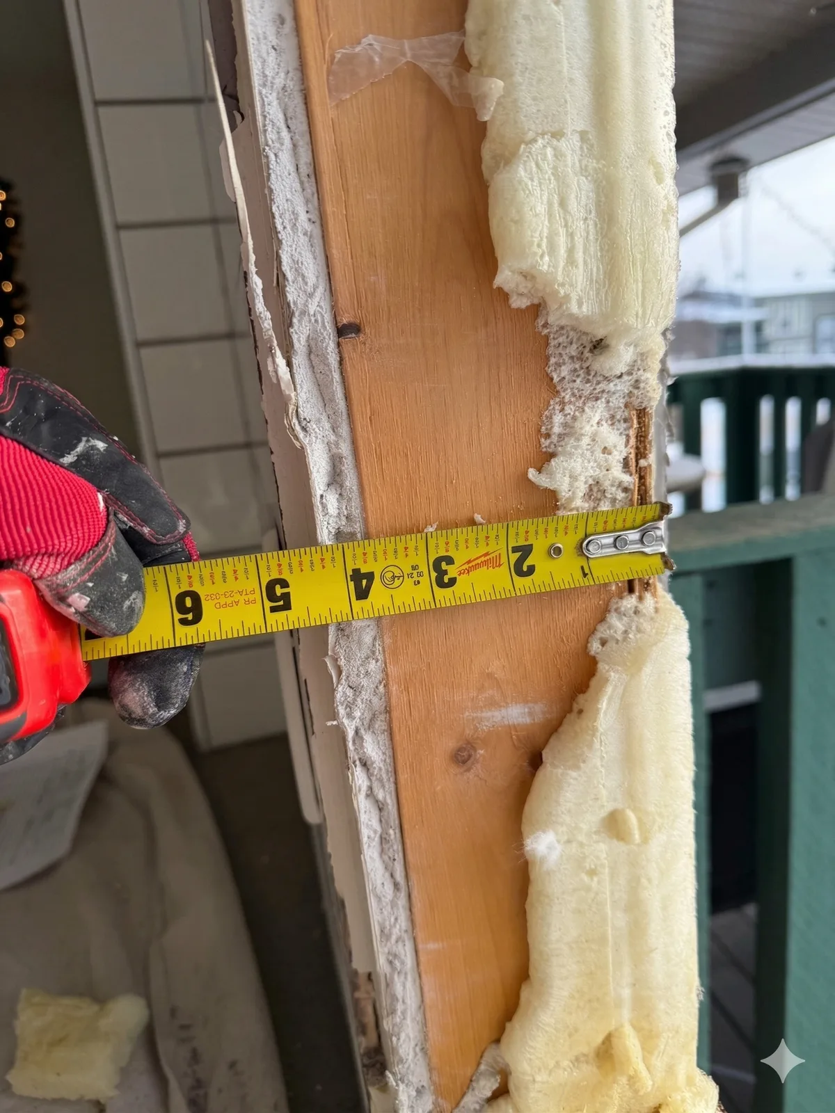Bad over-expanded foam around window installation