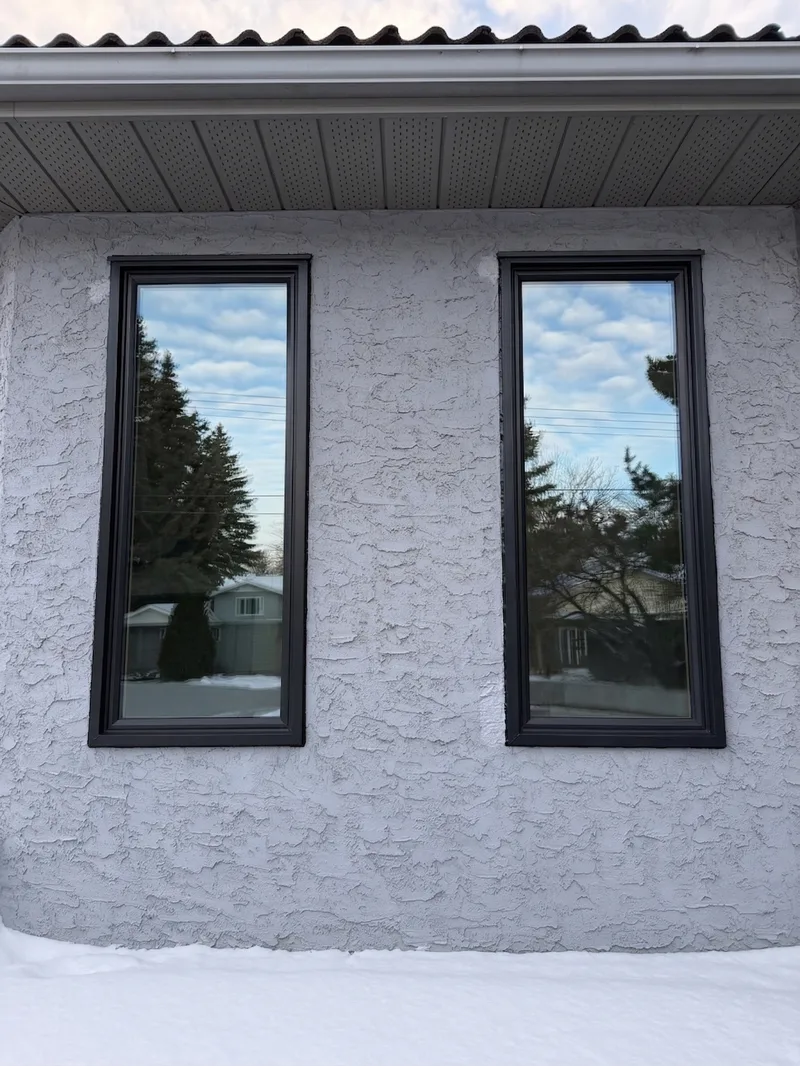 New corner casement windows with black frames